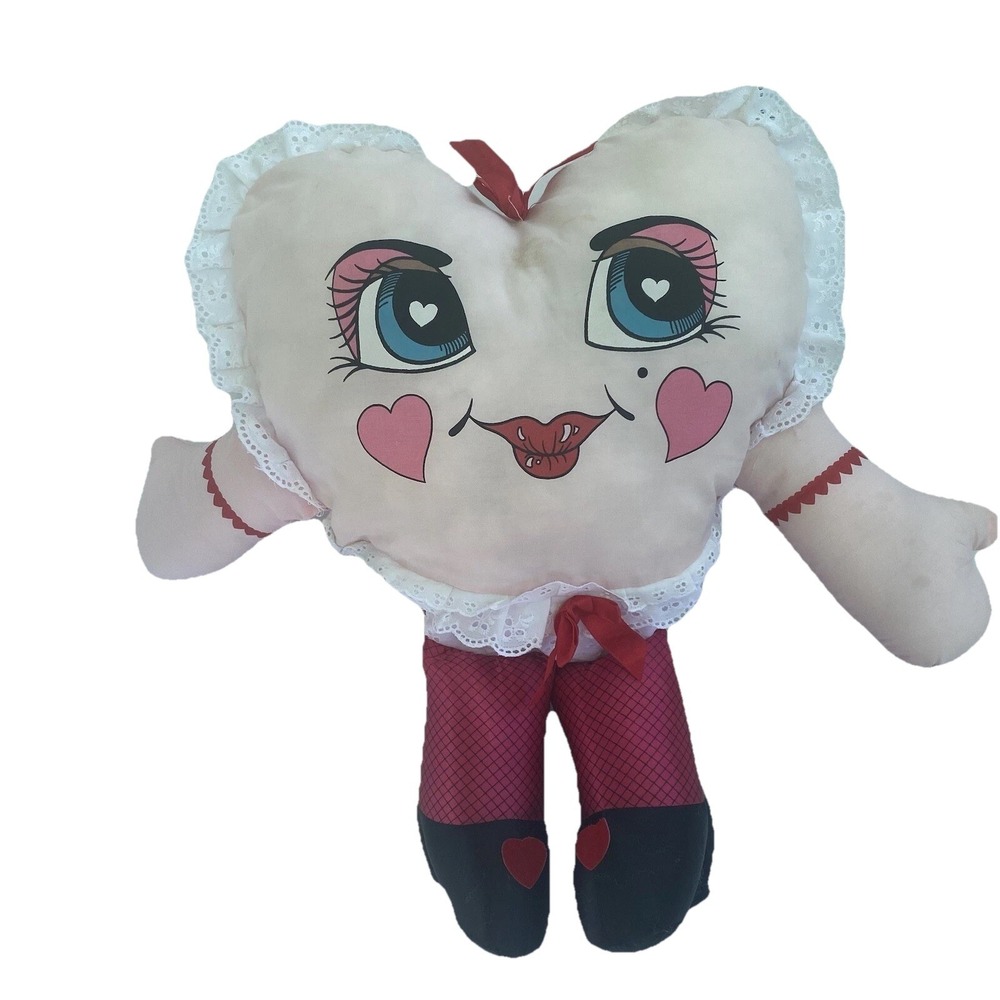 1985 Pillow People HEART‎ THROB 17" Pillow Plush Stuffed Toy Stripper Hanging